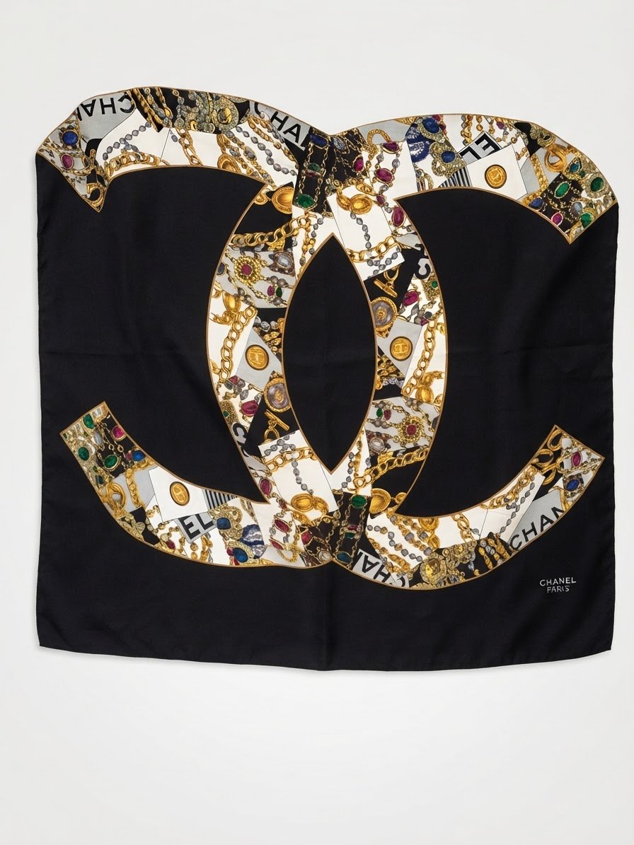 Foulard multicolore style Chanel