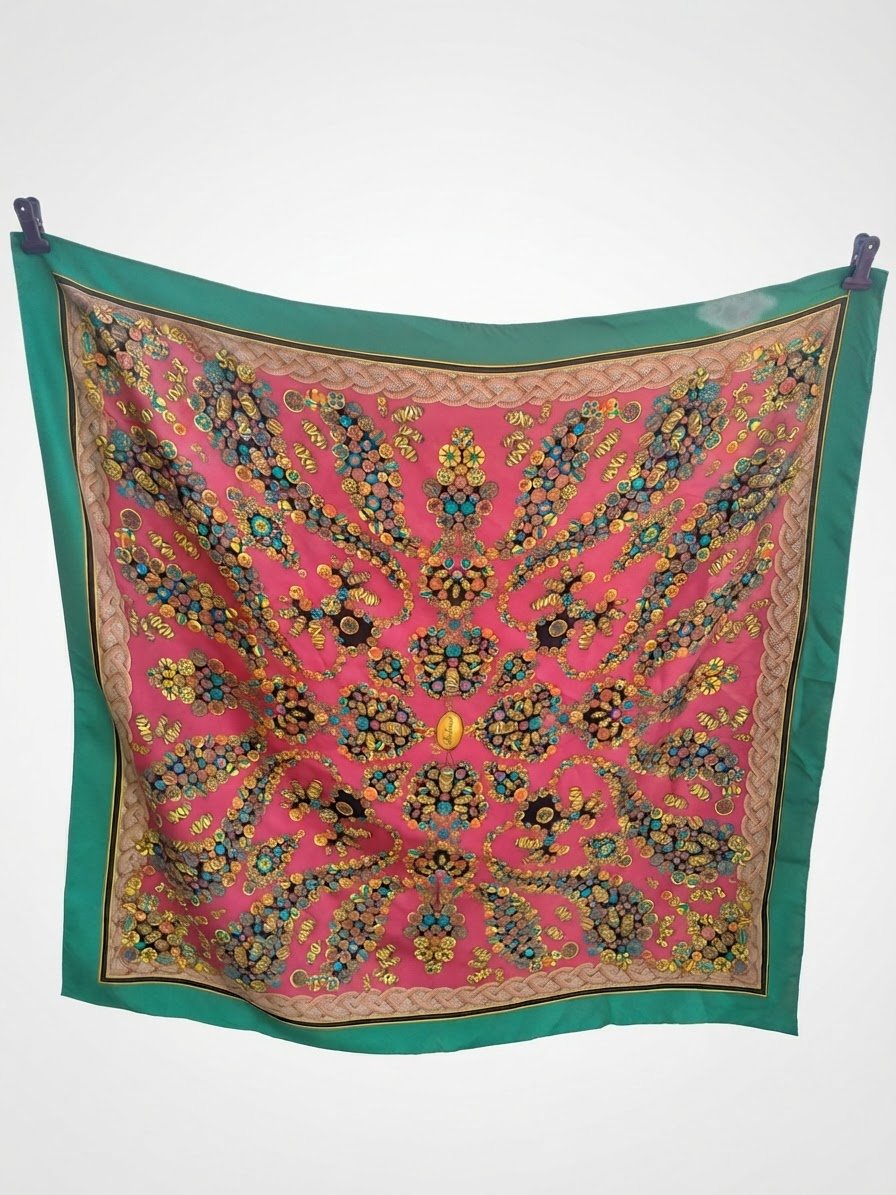 Foulard multicolore en soie 
