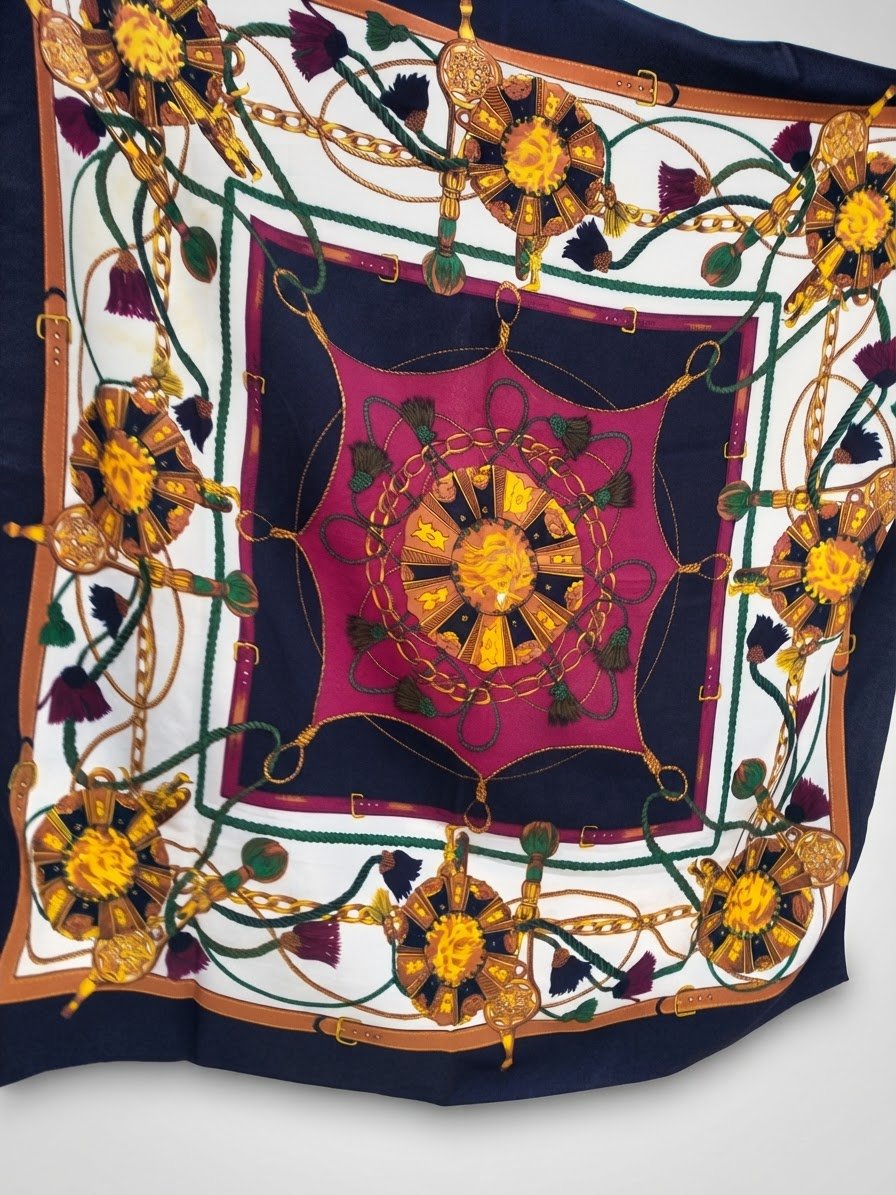 Foulard multicolore en soie 