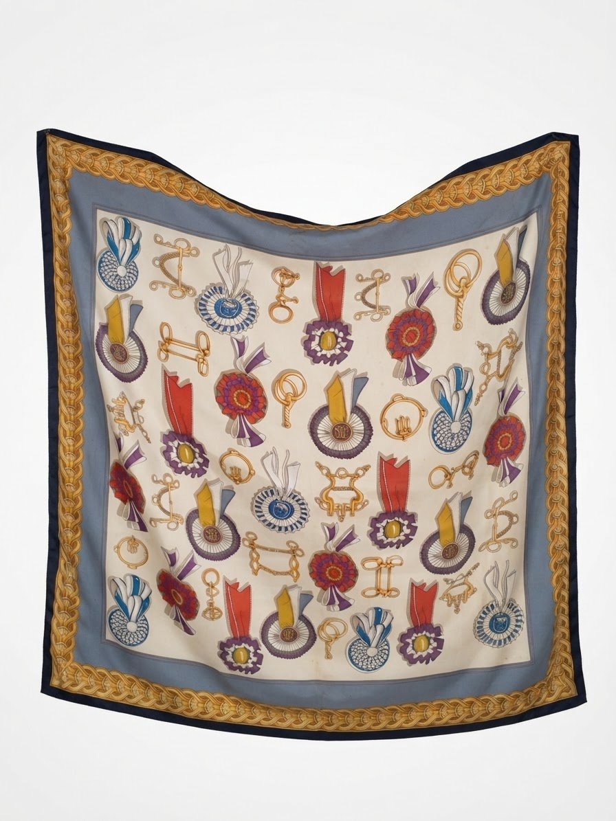 Foulard multicolore en soie 