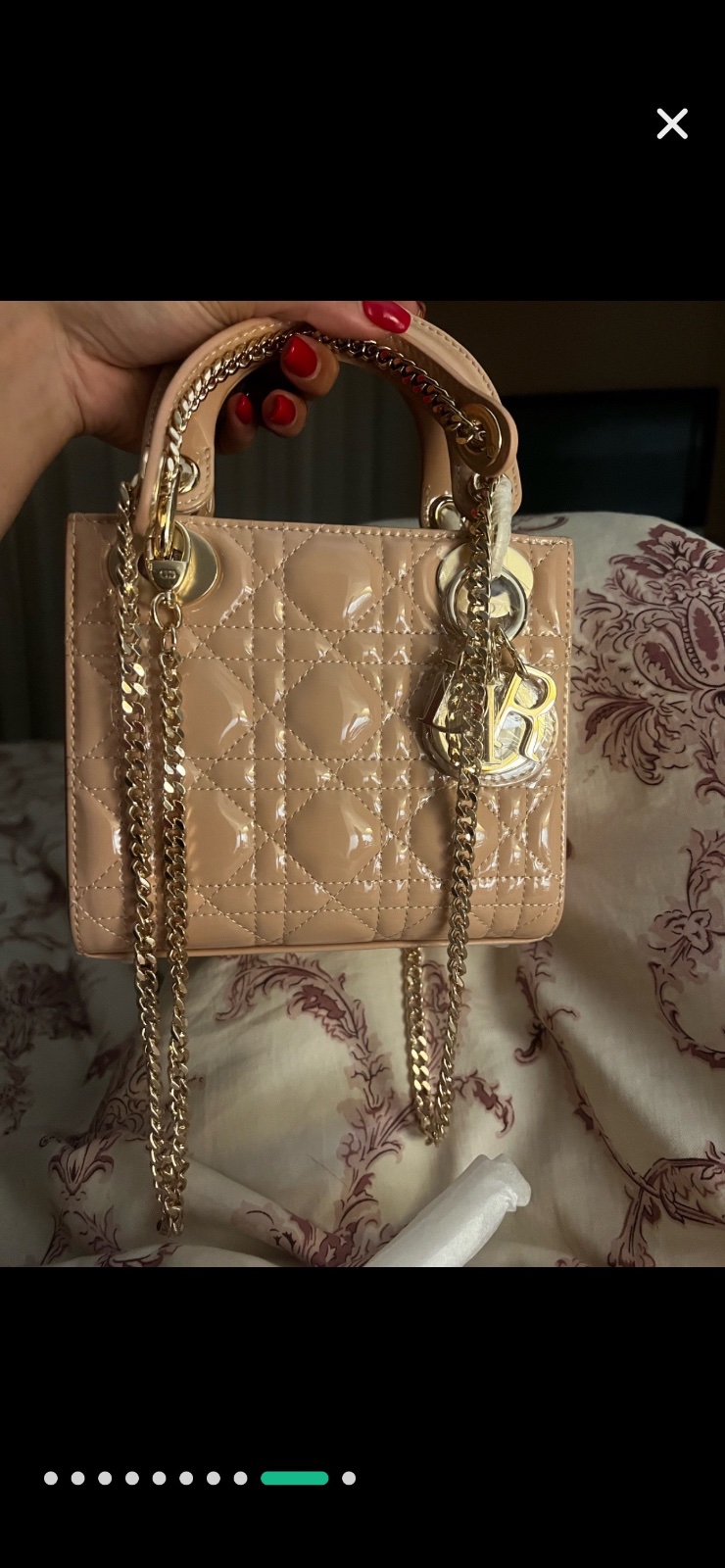 Sac rose poudré mini lady dior 