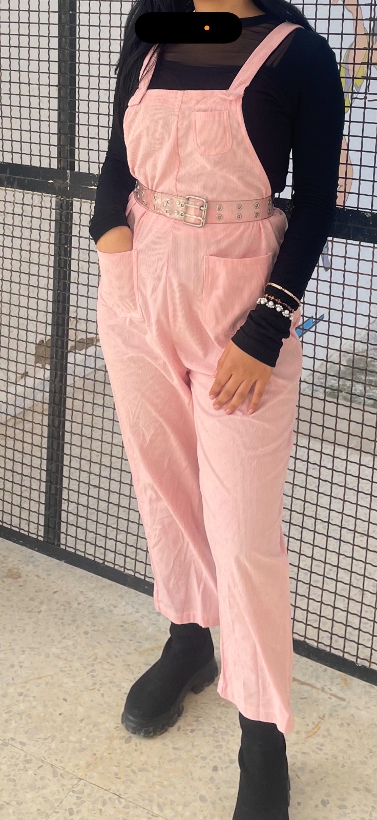 Combinaison en rose et en bej 