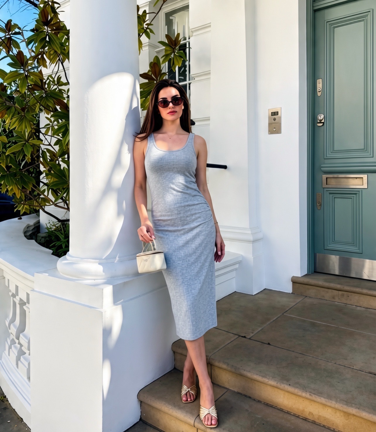 Robe longue gris 