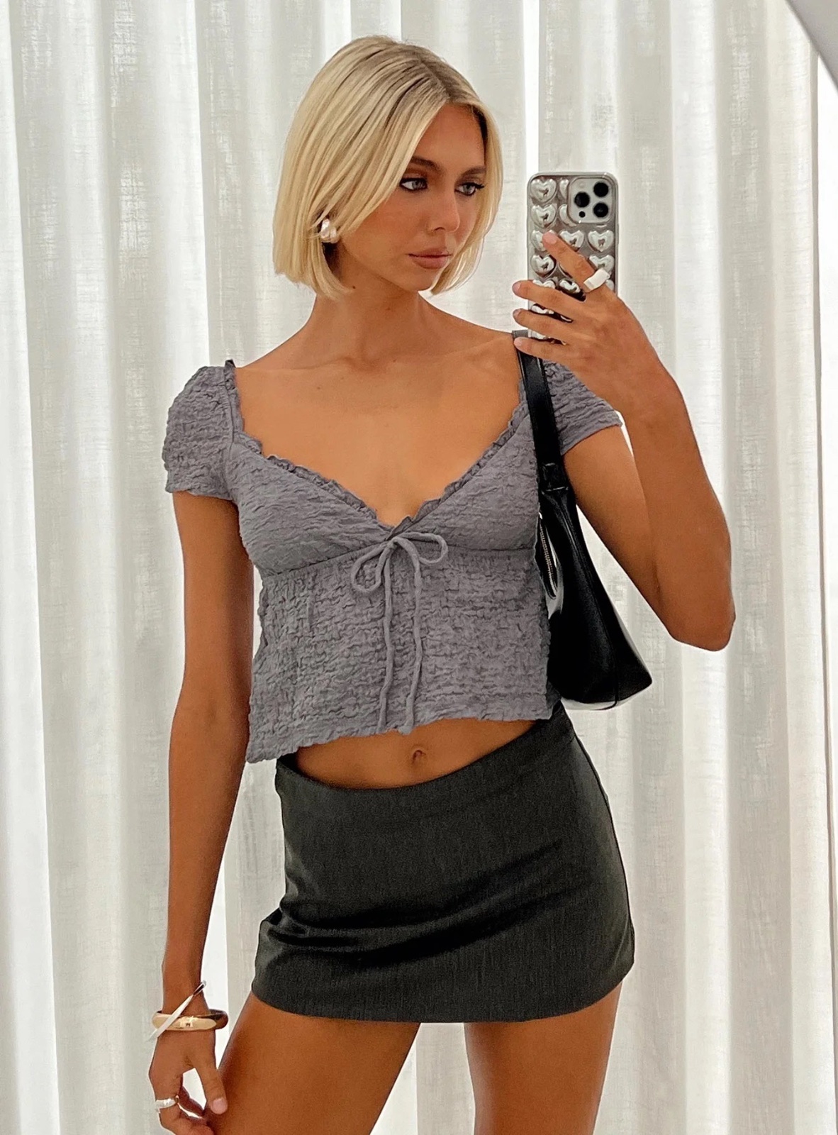 Crop top gris