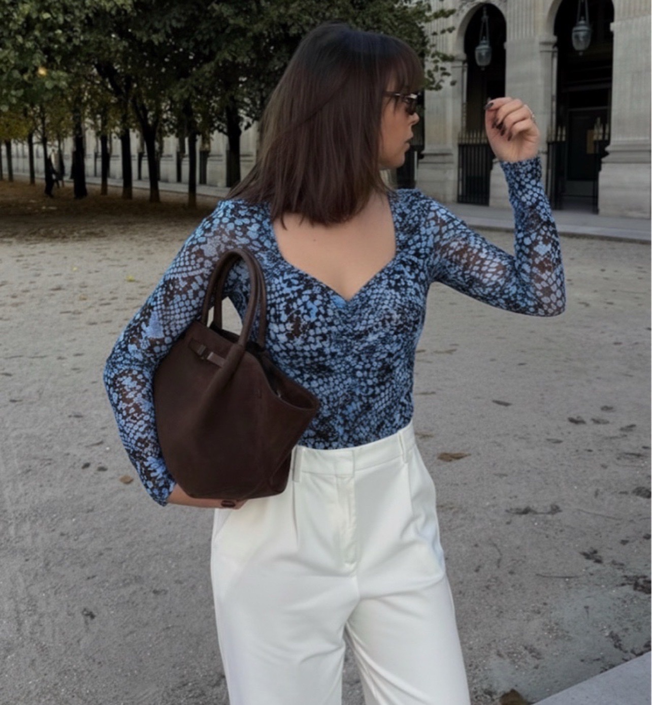 Body en tulle bleu 