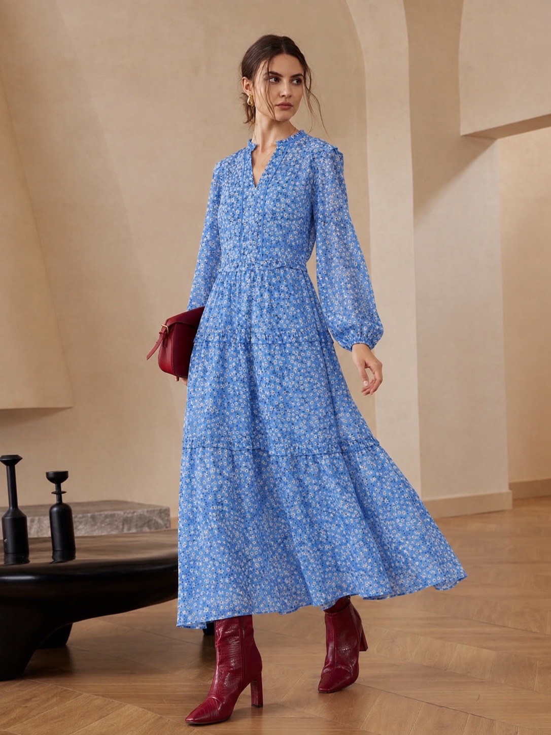 Robe longue fleurie