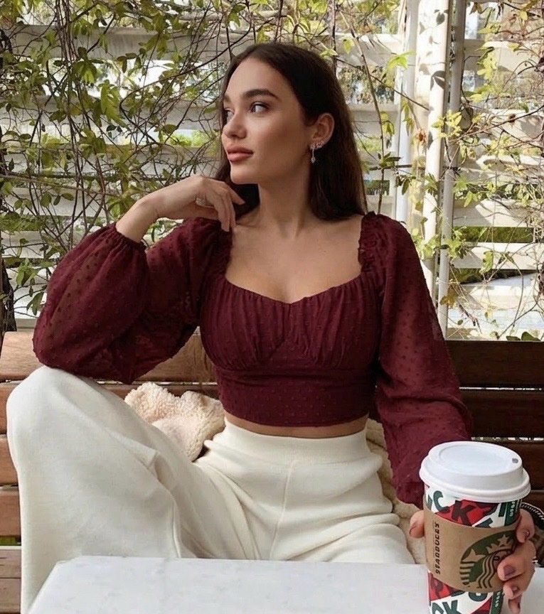Crop top burgundy