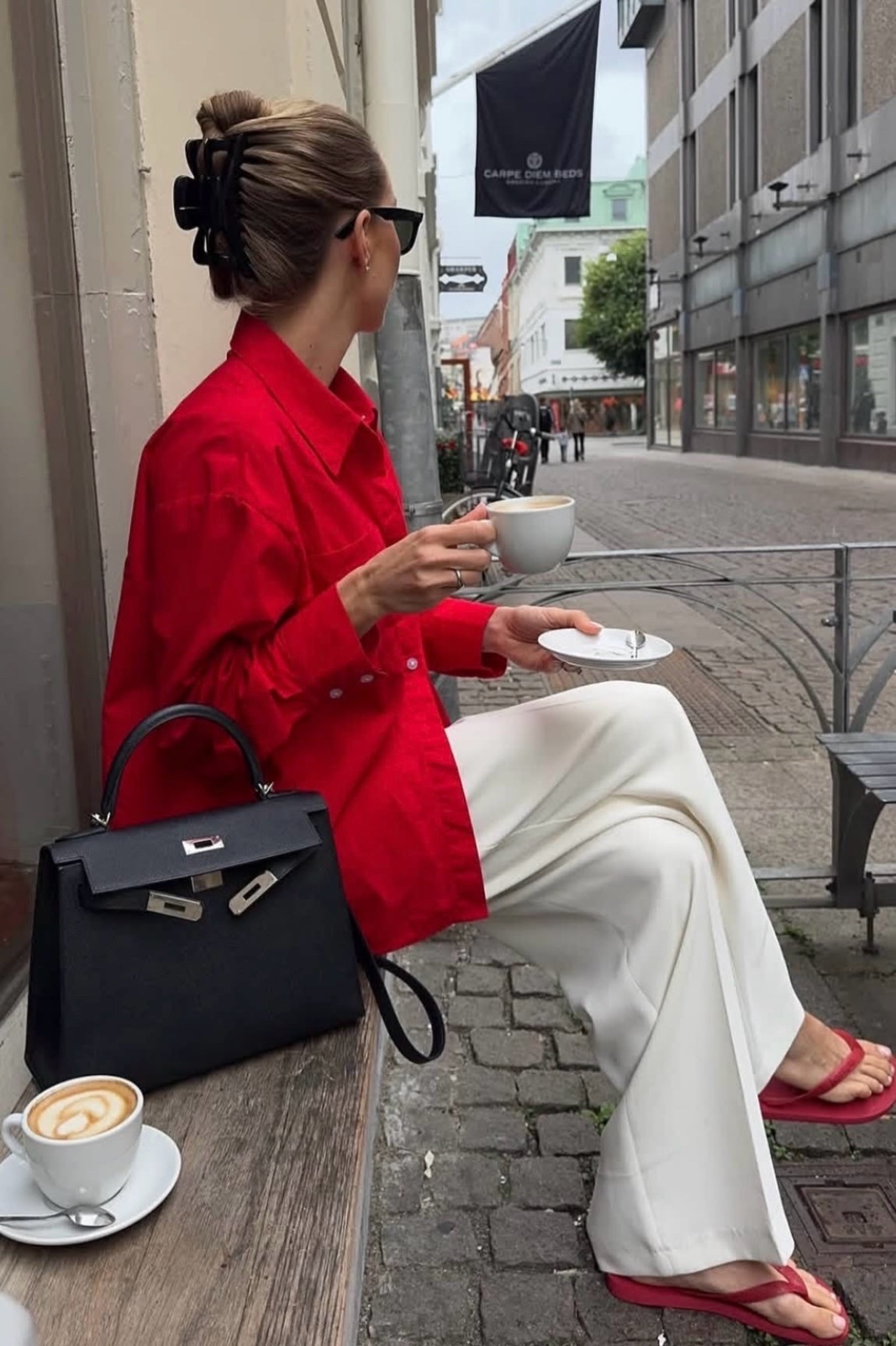 Chemise longue rouge 