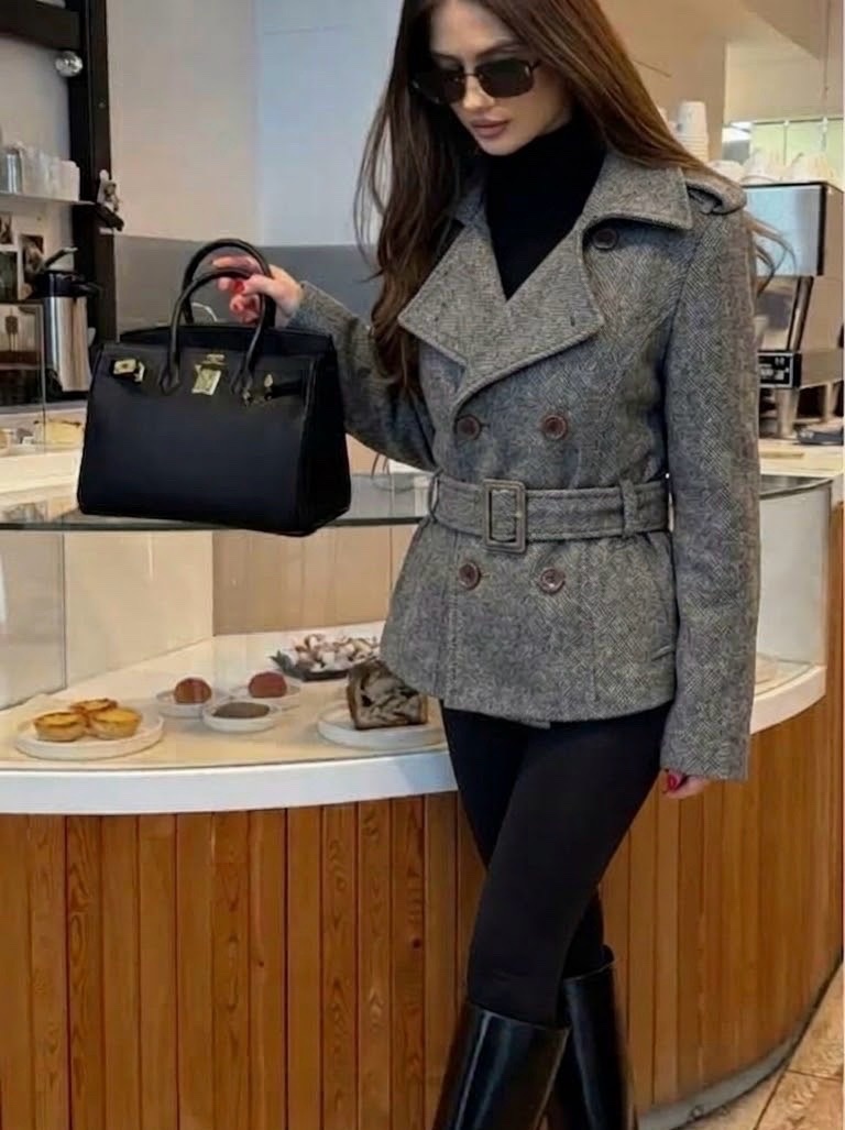 Trench en laine gris 