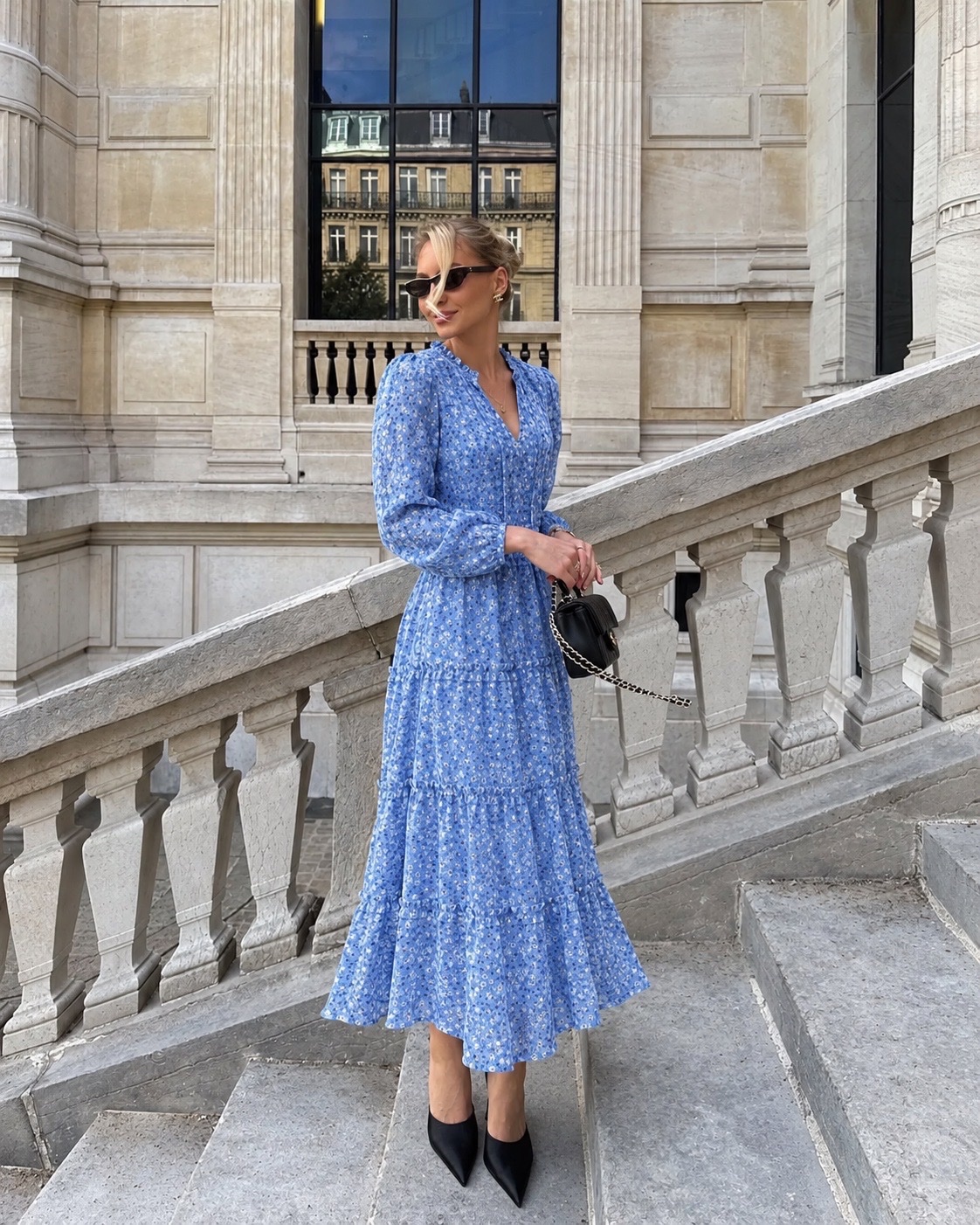 Robe fleurie bleu