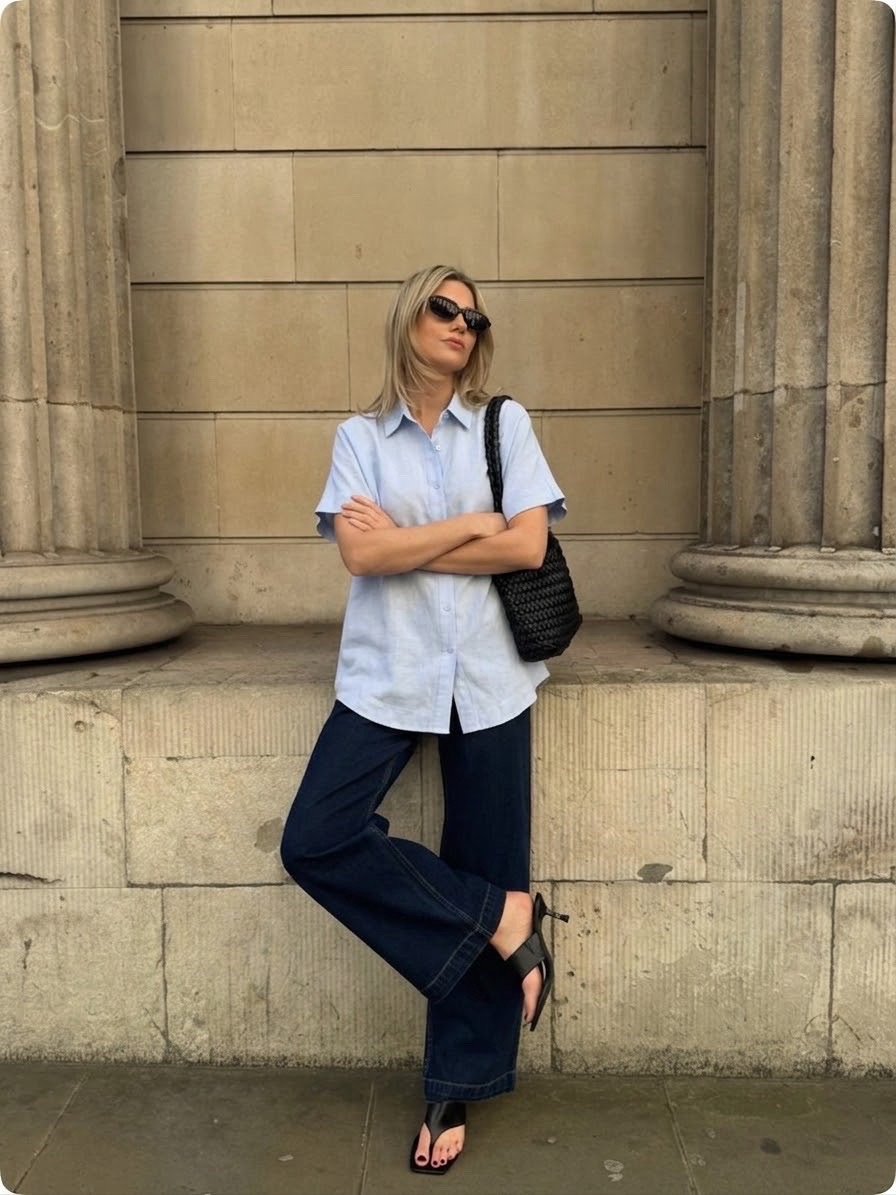 Chemise bleu longue