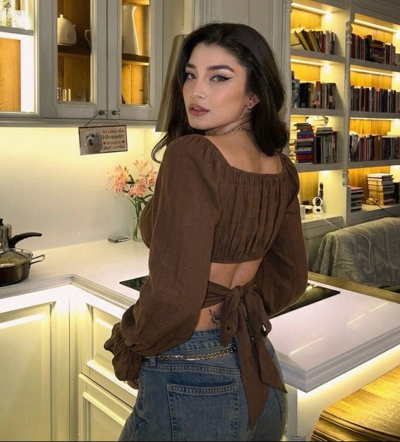 Crop top marron