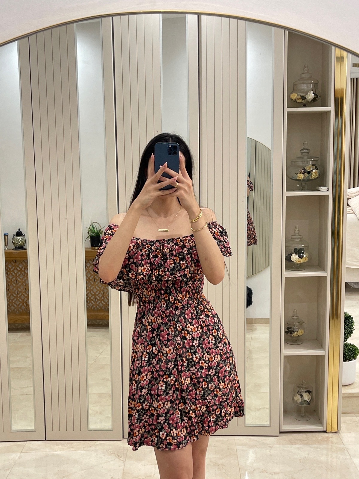 Robe courte fleurie
