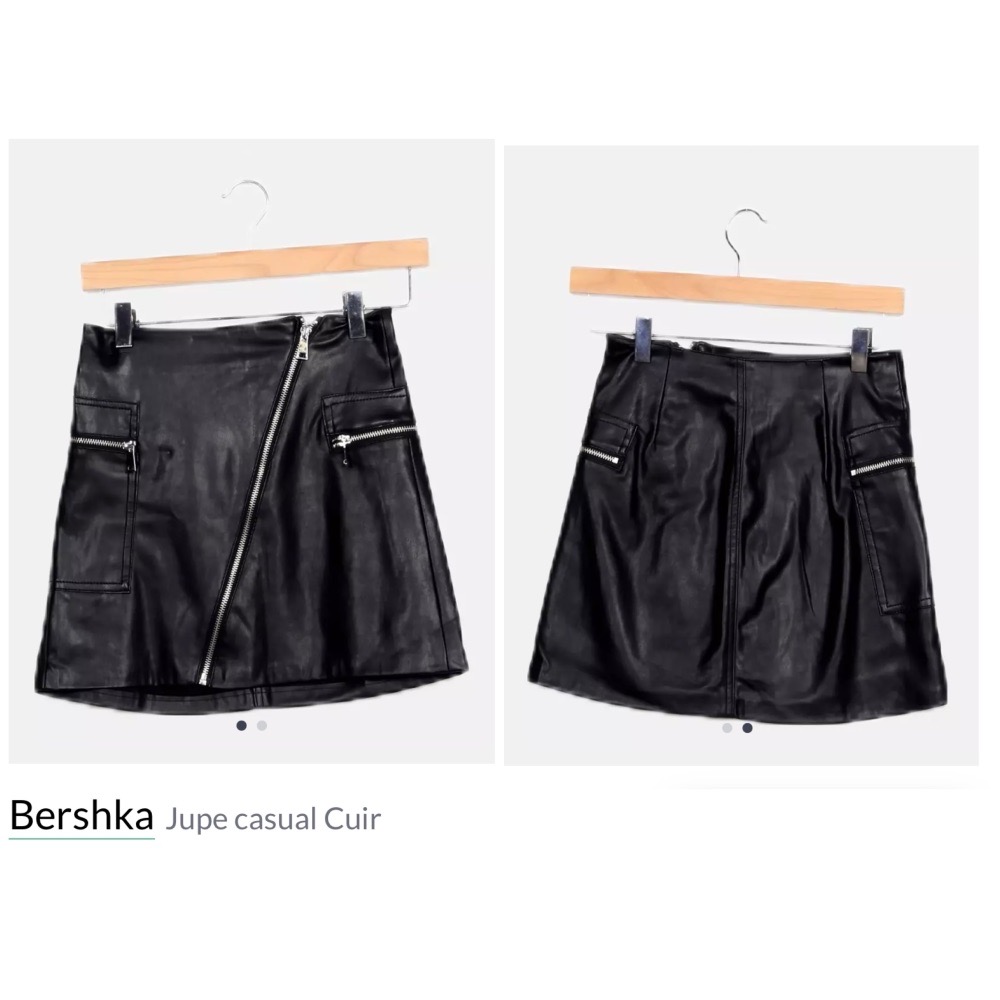 Mini jupe cuir Bershka
