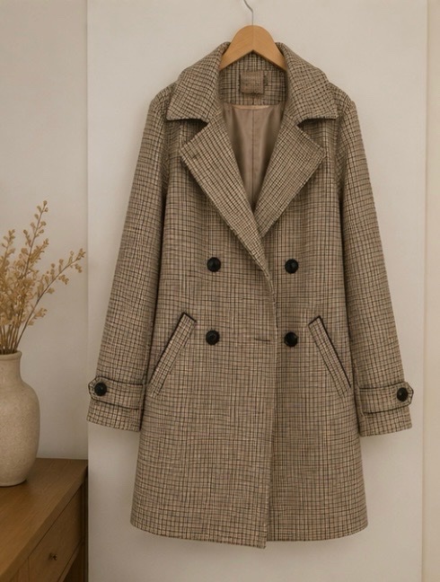 Manteau à carreaux intemporel
