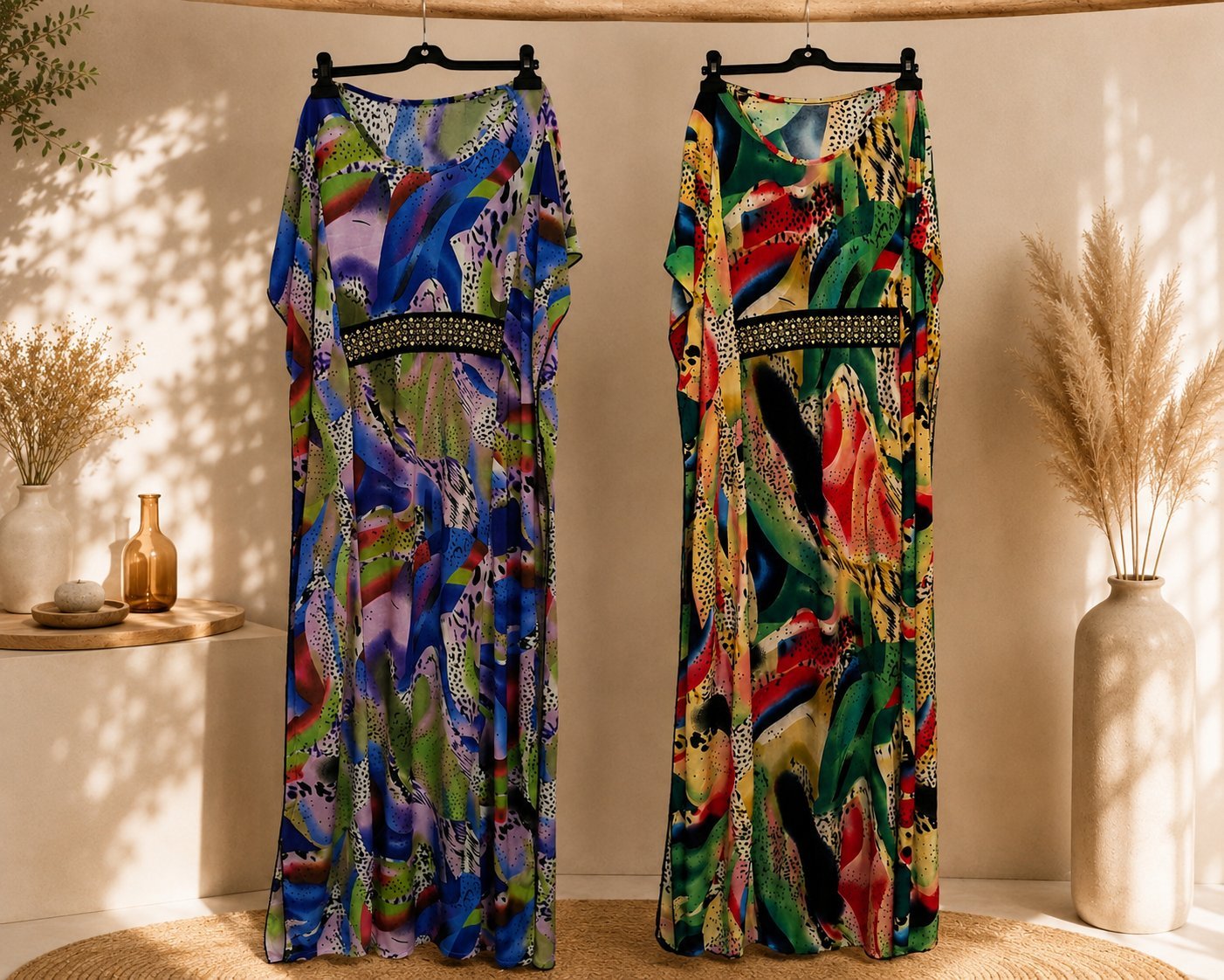 ✨ lot de deux  Caftans colorés & élégants – Une touche d’originalité et de glamour 