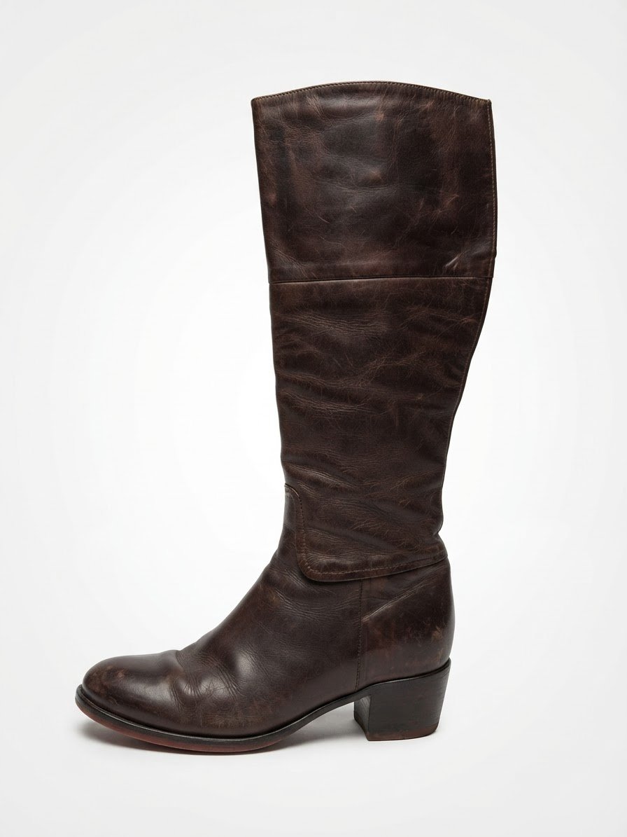 Bottes cavalières en cuir marron vintage 🤎de la marque gidigio