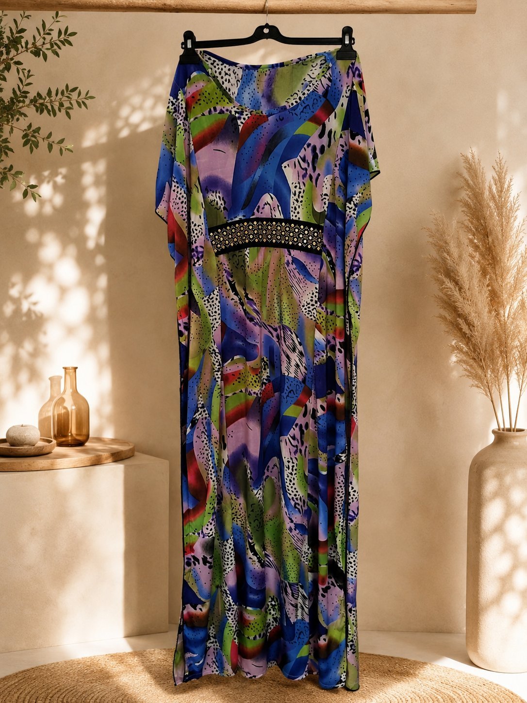 🌸 Caftan Bohème aux Couleurs Éclatantes 🤍jamais portée el la taille standard 