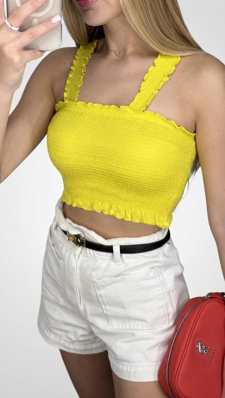Crop top jaune état neuf 