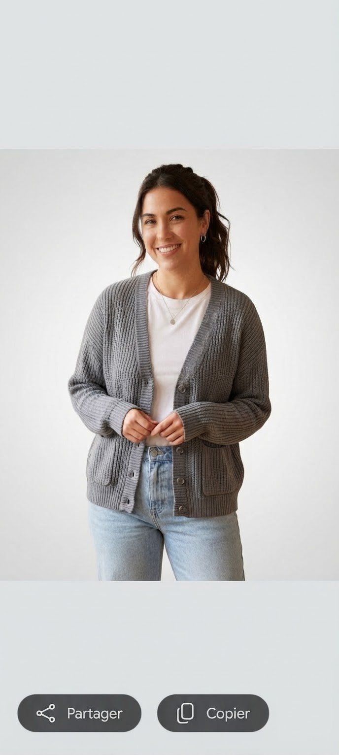 Gilet grise en laine