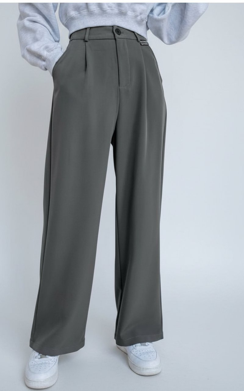 Pantalon gris large taille s