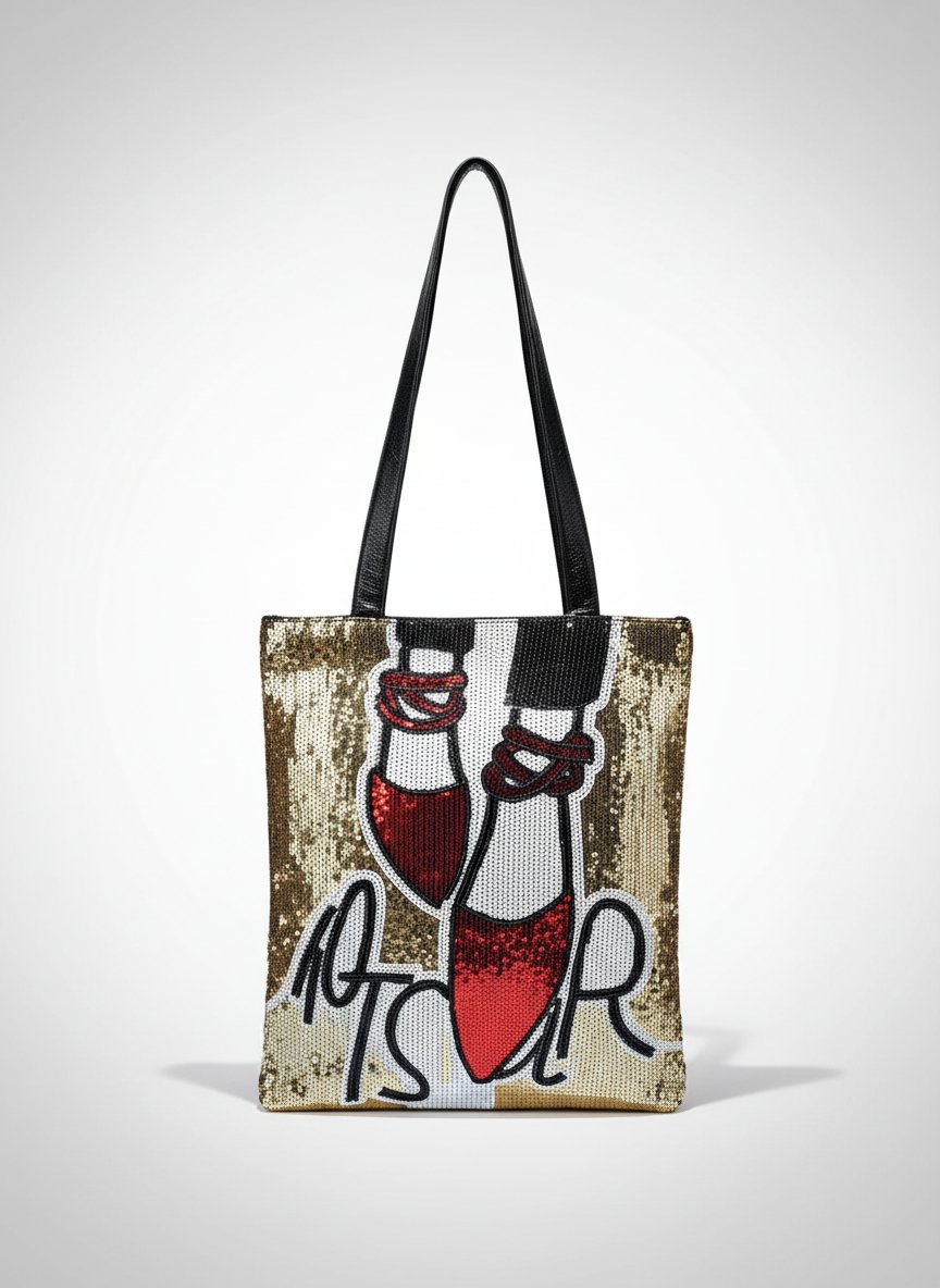 Tote bag pailletée dorée 