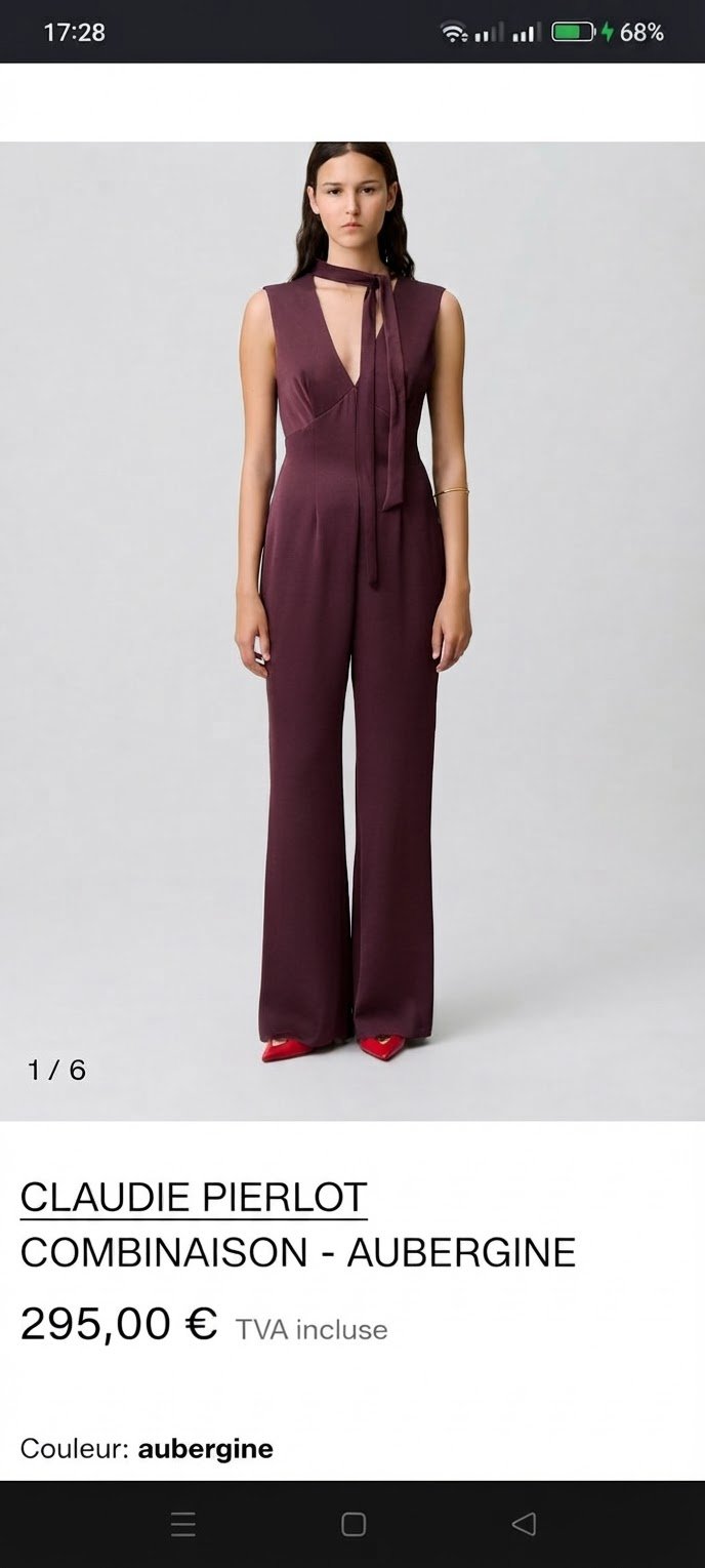 Combinaison aubergine de la marque "Claudie Pierlot"