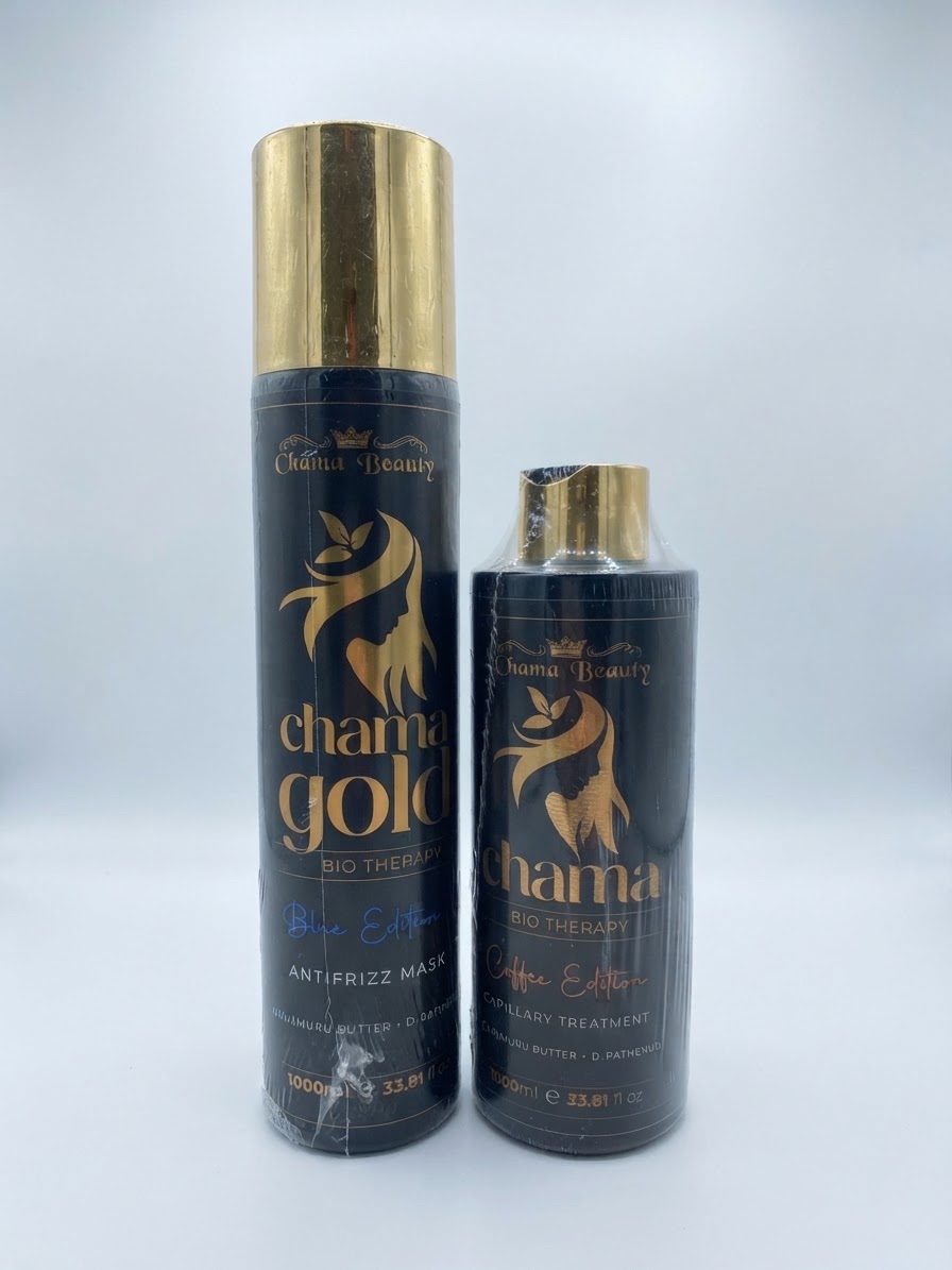 Lissage chama Gold Bio 1 litre bouteille de gauche 