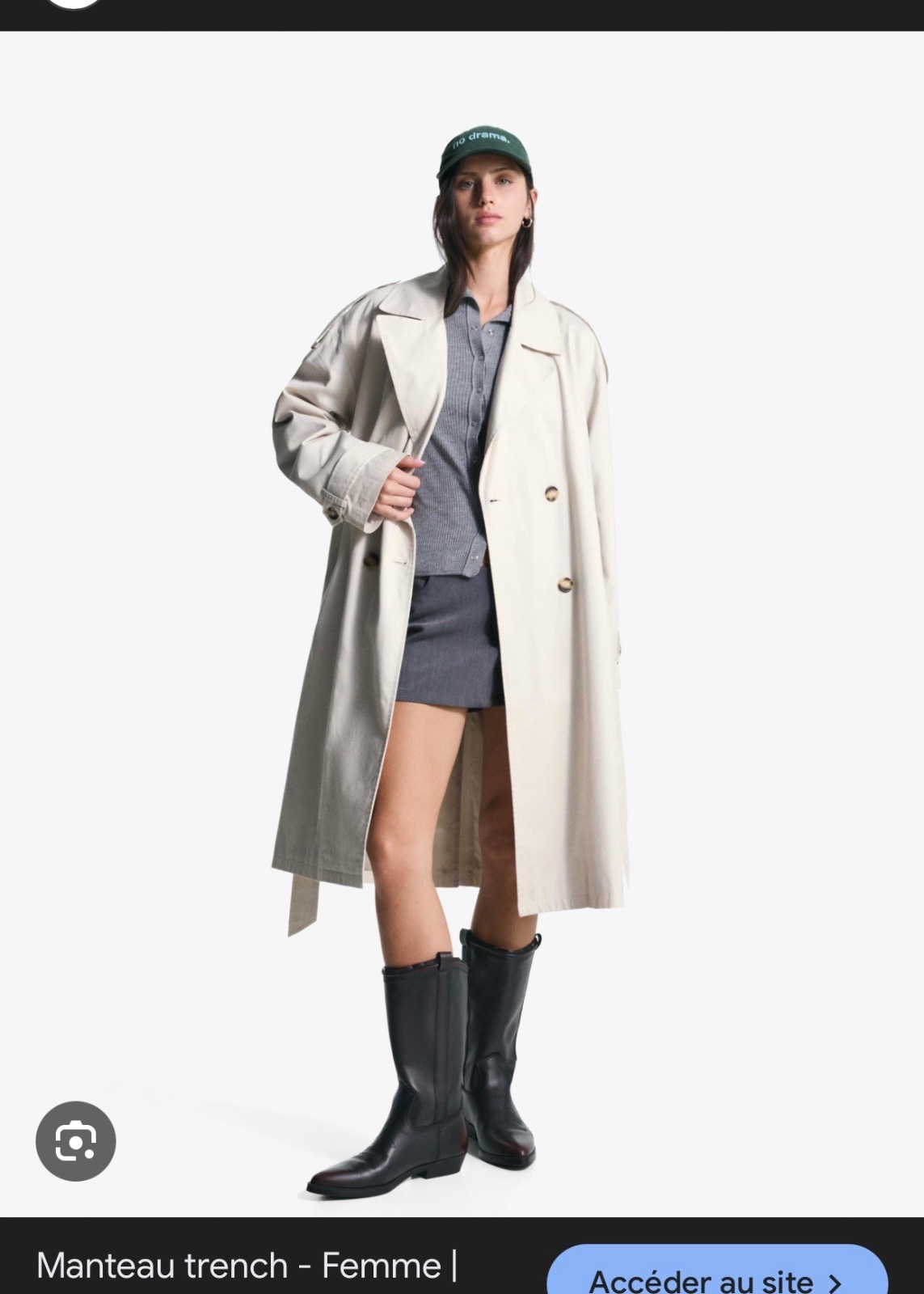 Trench coat oversize en beige 6 boutons 42/44/46/48