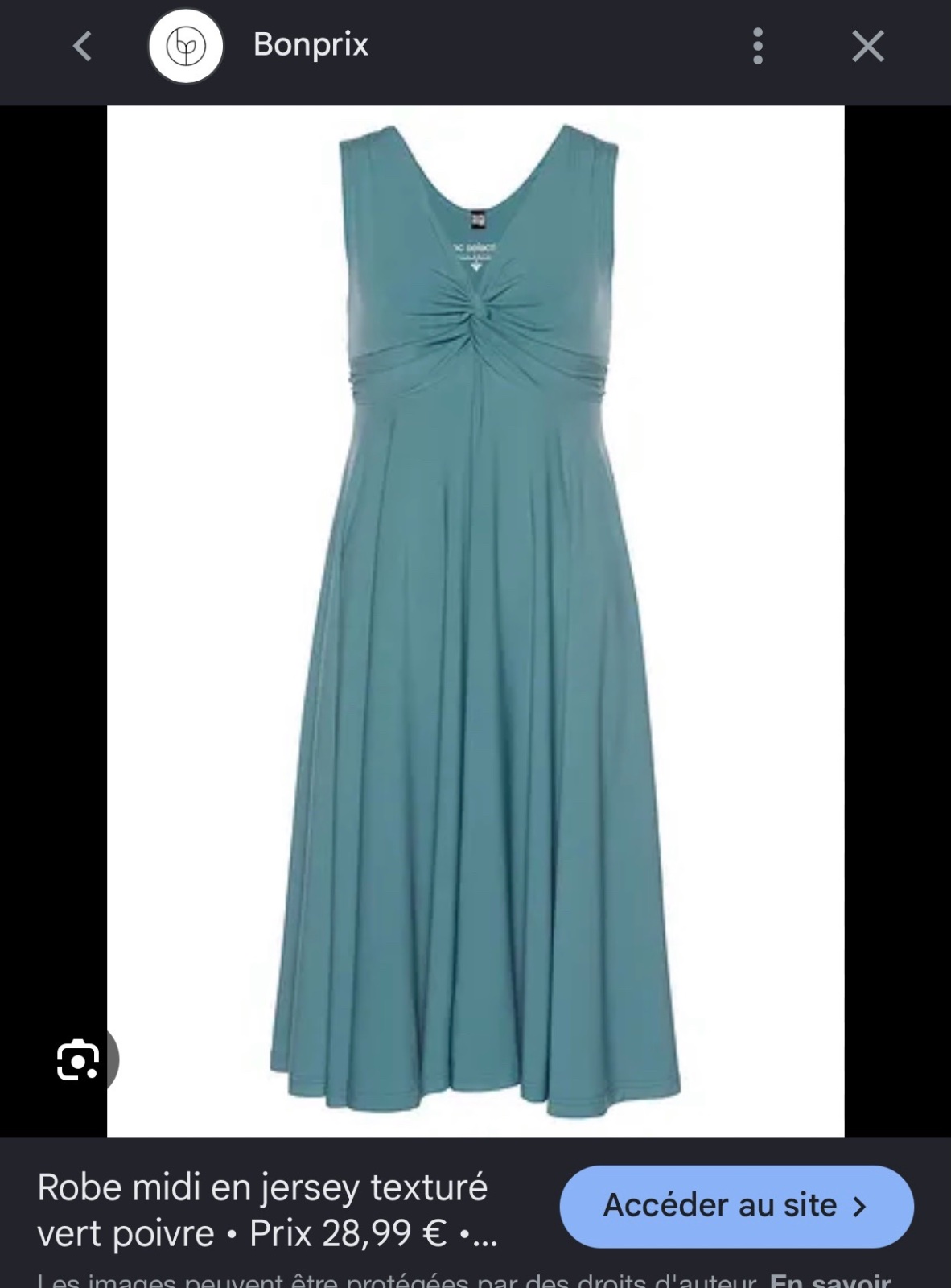 Robe Bp selection en jersey vert deau grande taille 46/48
