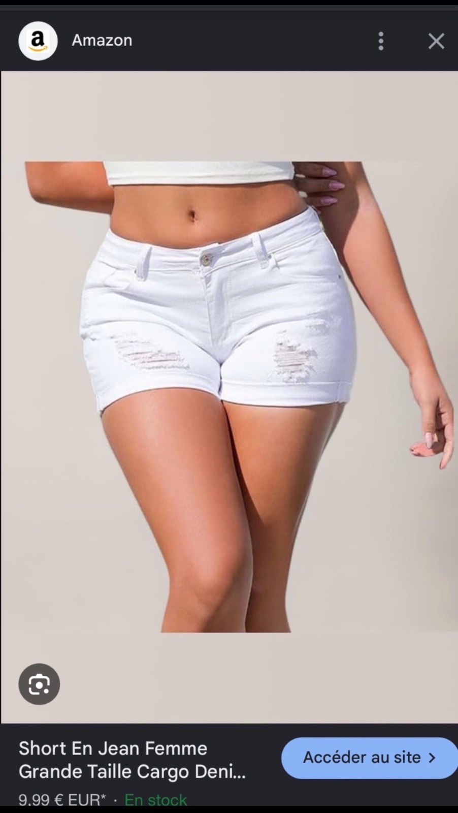 Shirt djeans en blanc grande taille lycra 46/48