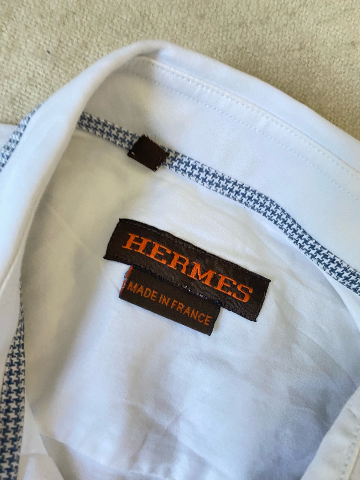 Chemise Hermes Femme blanche a logo H boutons imprimes S/M