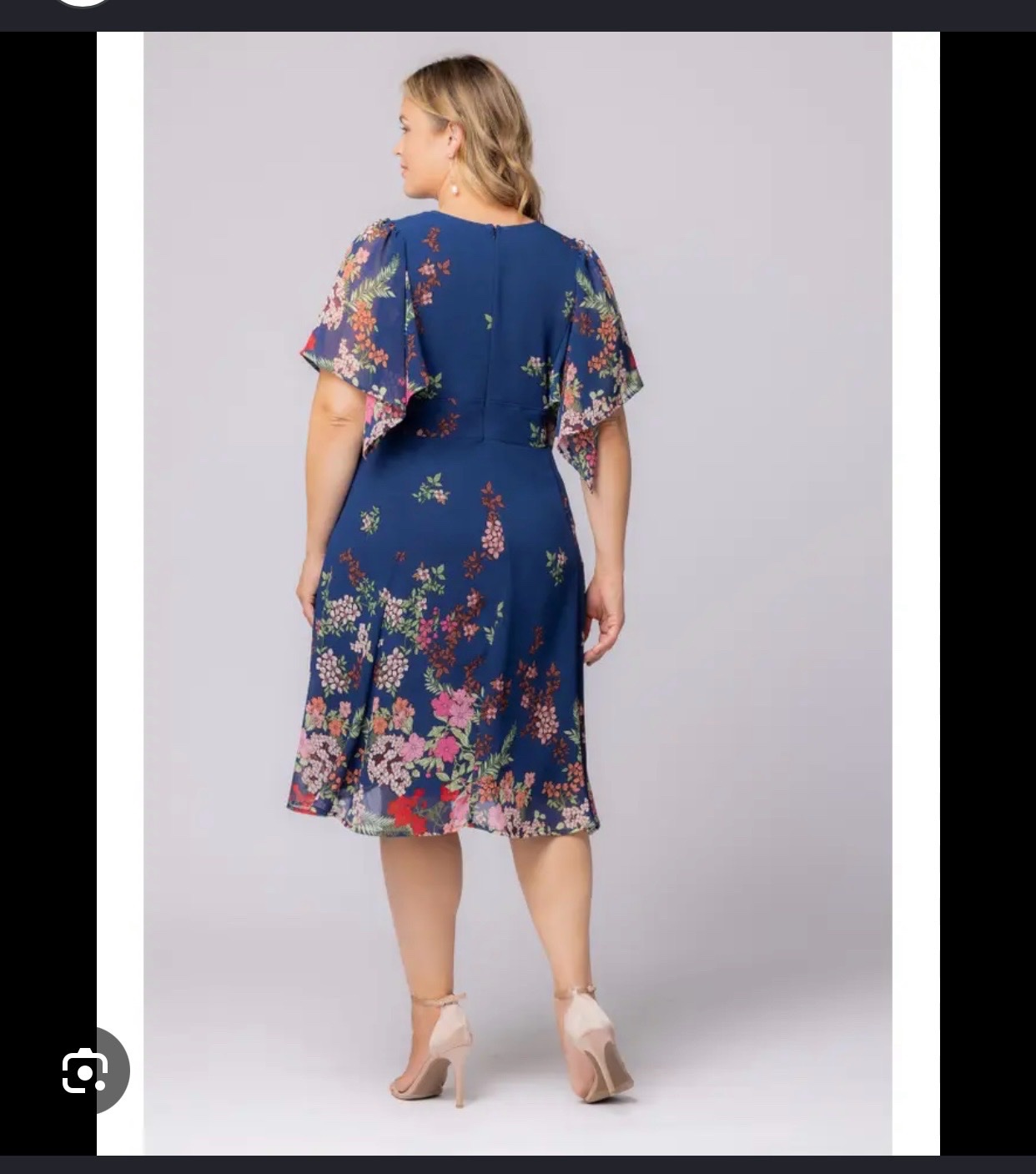 Robe midi bleu avec des fleures yessica 44/46
