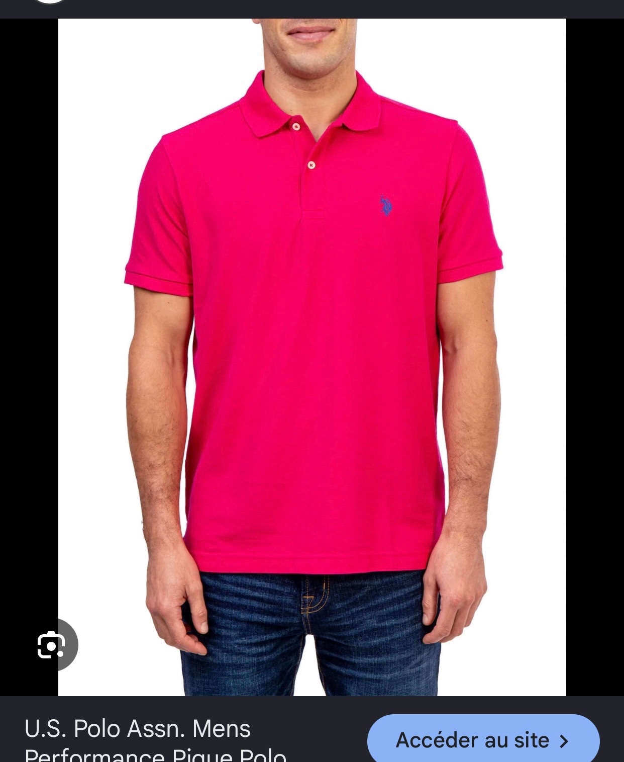 Tshirt Rose Us Polo Assn a logo bleu L/XL