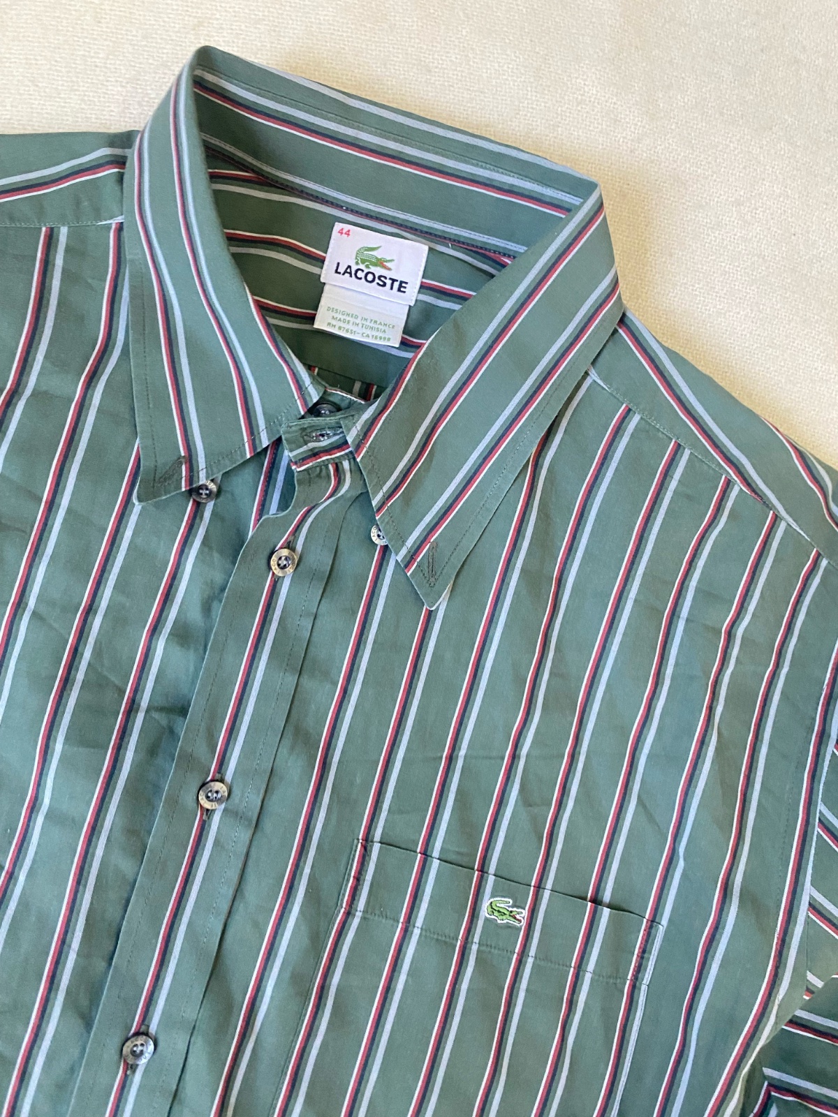 Chemise lacoste homme a logo boutons imprimes 42/44