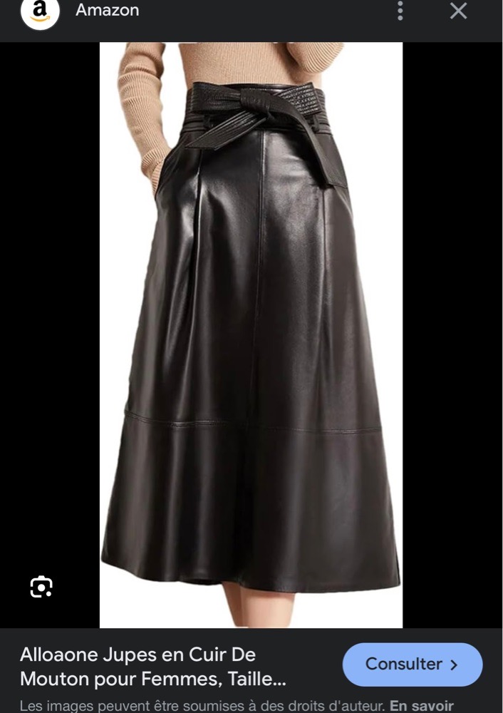 Jupe similicuir noir avec ceinture milong S/M