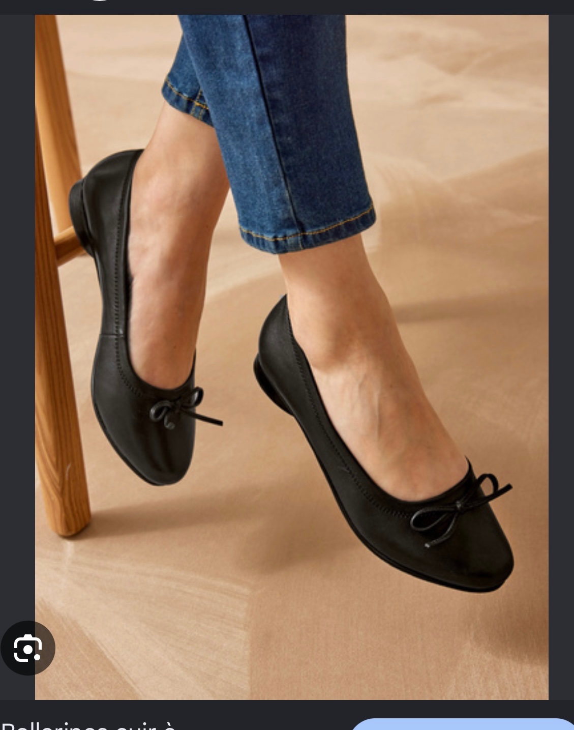 Ballerines noir a papillon Vernis Concue pour pieds lourdes 43/44
