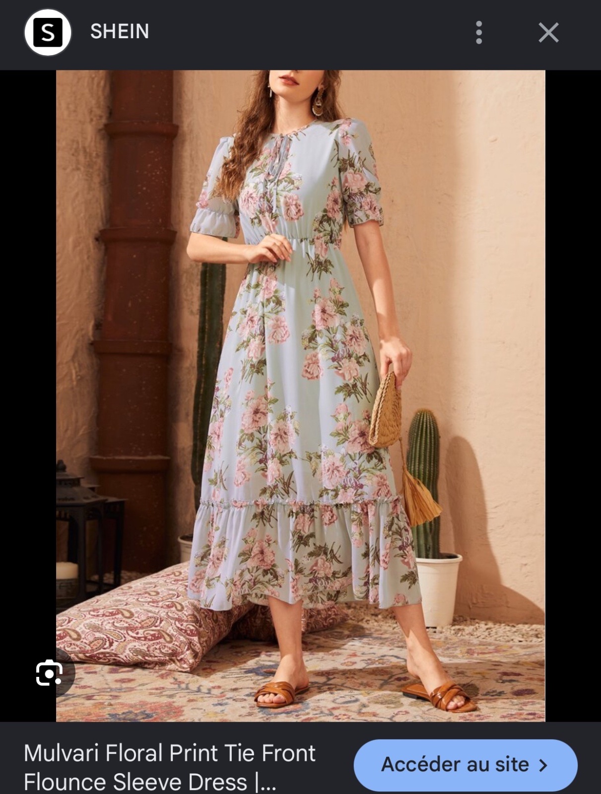 Robe longue florale avec doublure 38/40