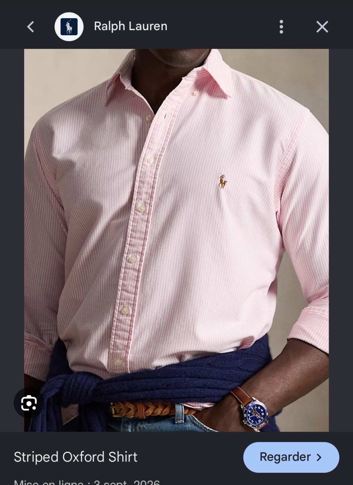 Chemise Polo Ralph Lauren a rayures rose homme 42/44 