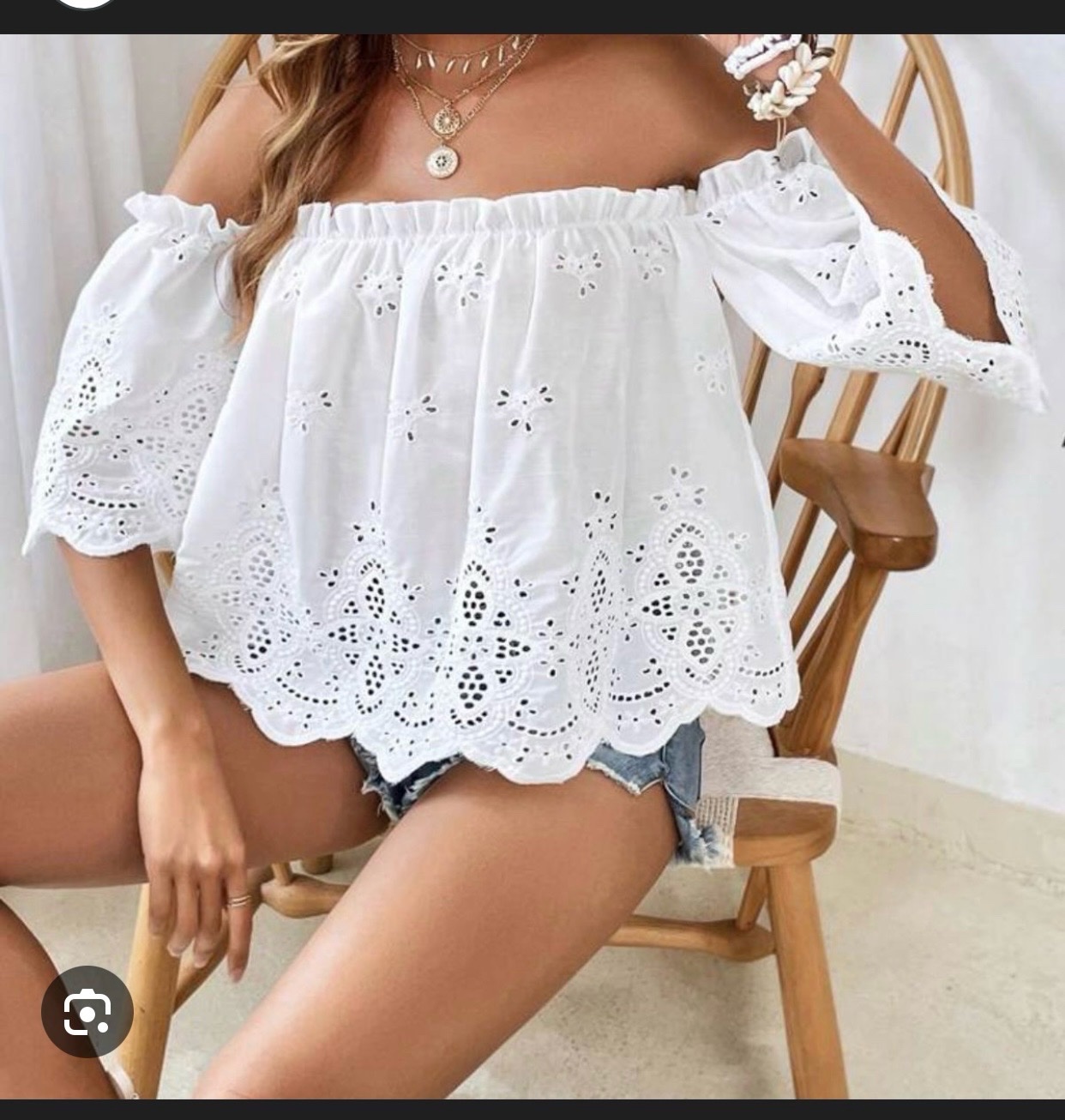 Chemise Offshoulders H&M brodrerie anglaise 44/46