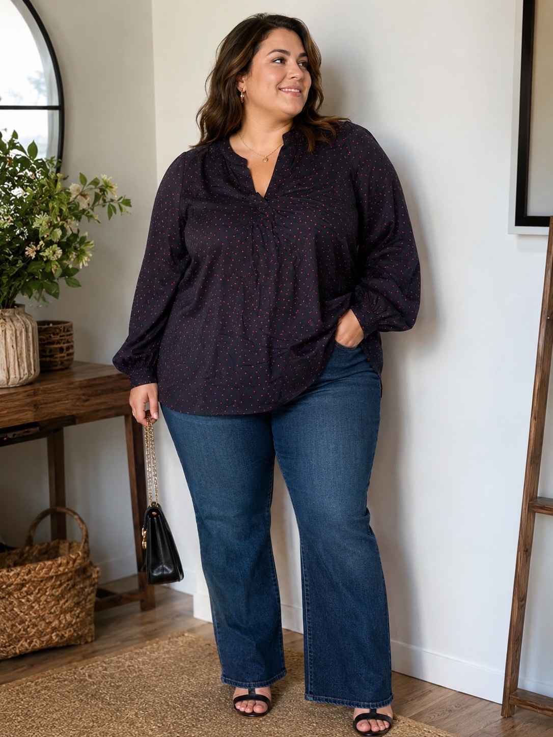 Chemise H&M grande taille a motif coeur 48/50/52