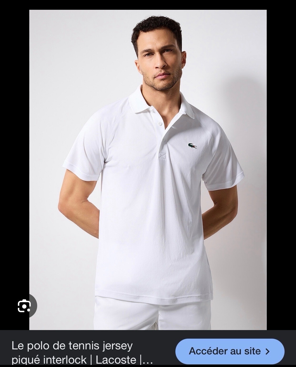 Pull lacoste blanc a logo grande taille 46/48