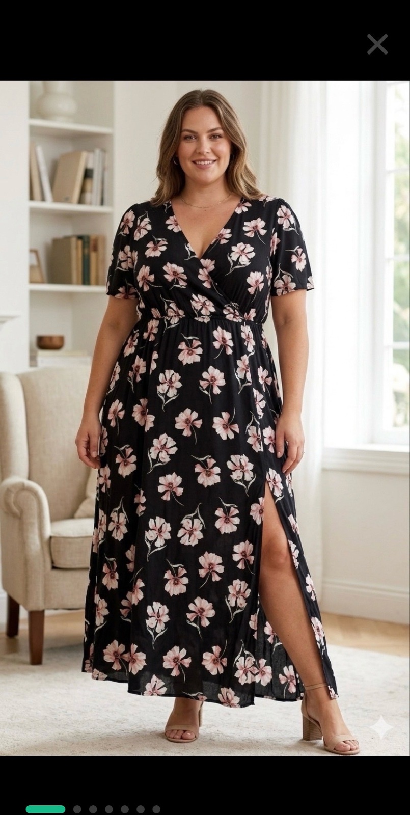 Robe longue Newlook grande taille avec fente 52/54