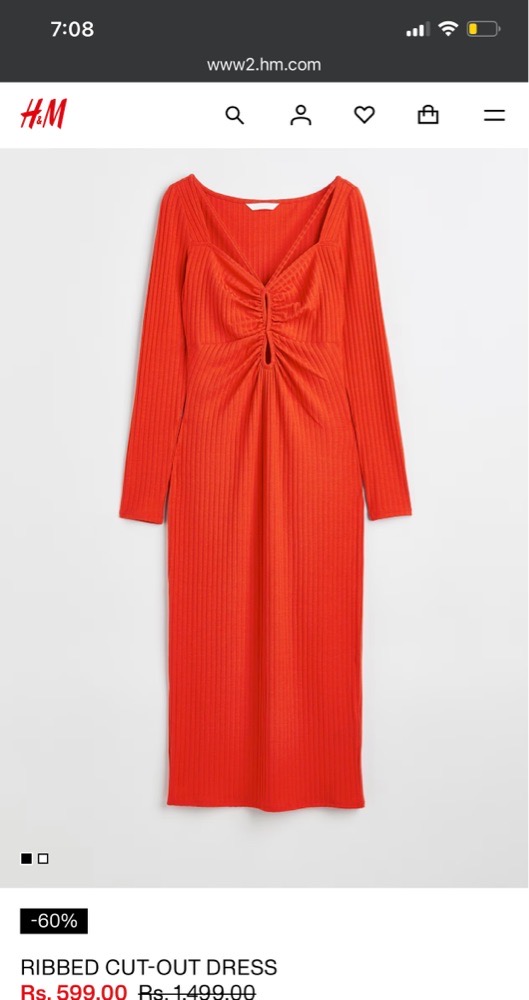 Une Robe merveille Rouge rouge H&M cotele midi 40/42/44