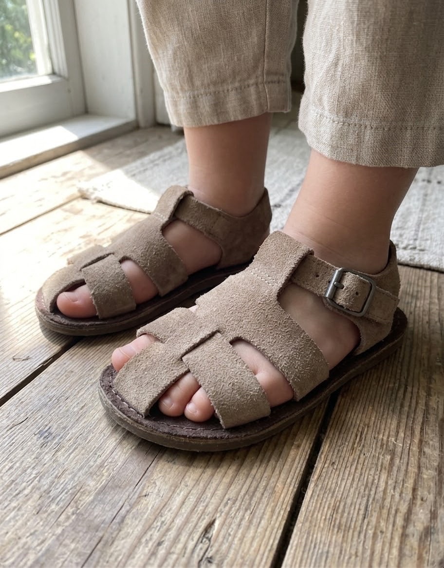 Sandales zara kids suede  grege model unisex 24/25