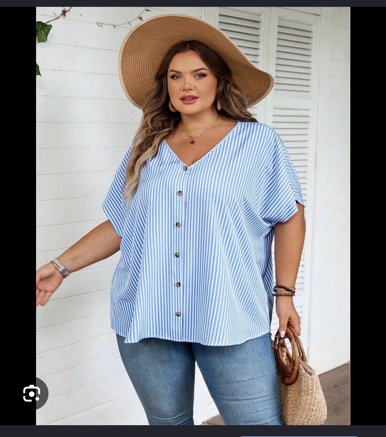 Chemise a rayures H&M coton grande taille 44/46