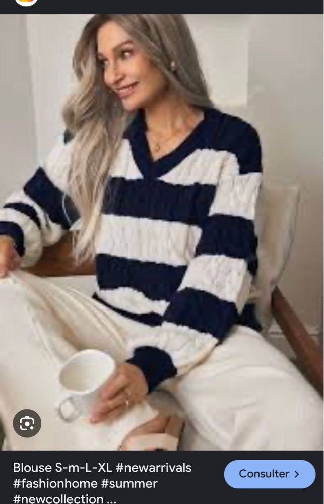 Pull torsade a rayures femme 42/44/46