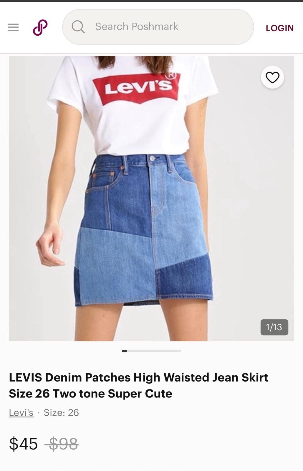 Jupe djeans levis authentique 40/42
