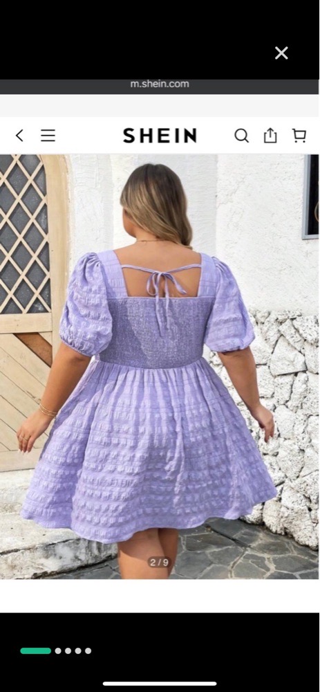 Robe lilas shein curves smokky grande taille 44/46