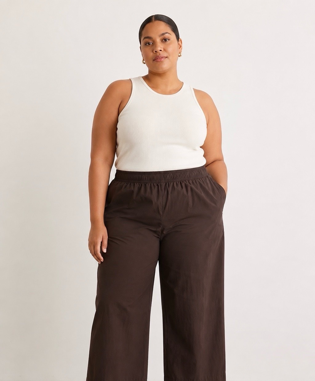 Pantalon marron H&M coupe droite 44/46